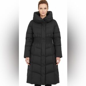 Calvin Klein Duck Down Waterfowl Feather Coat Black Quilted Puffer Jacket XS/ S